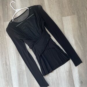 Bailey 44 Top Black (small) wrap sheer stretchy going out date night party